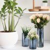 Goodsright Decor 6 Pcs Blue Glass Cylinder Vases Hurricane Candle Holders Pillar Candle Holders Vases Blue Vase Candle Holder Clear Glass Flowers Vases for Valentine Wedding Kitchen Table Centerpiece Decoration