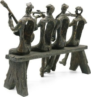 Goodsright Decor Musician Figurines Home Decor, Abstract Jazz Band Statues and Sculpture, Creative Desk Decoration for Office Living Room, Resin 12''