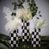 Goodsright Decor Large Checkered Vase, Modern Home Decor, Decorative Ceramic Flower Vase, Aesthetic Black & White Room Decor for Office, Bedroom, Living Room (11.25?? Tall)