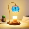 Goodsright Decor Candle Warmer Lamp with Timer, Dimmable Candle Warmer Lantern Light, Electric Glass Shade Jar Candle Warming Holders for Home Decoration Valentine's Day Gift, Bright Blue