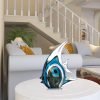 Goodsright Decor Blue Stripe Tropical Fish Glass Sculpture Home Tabletop Decoration, Christmas Birthday Gift