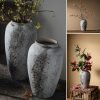 71V16VTdSCL._AC_SL1500 Goodsright Decor Rustic Extra Large Ceramic Floor Vase, Distressed Terracotta Pottery Tall Decorative Vases, Concrete Vases Clay Stone Antique Big Vase for Home Decor (7 in X 13.4 in)