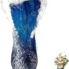 Goodsright Decor Wavy Vase Resin Desktop Flower Pot Creative Resin Ocean Waves Ornament Decoration for Home Fused Crystal Desktop Decor Handmade Crafts (Vase 30/15/10 cm) (Big(30cm))