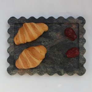 Goodsright Decor Natural Luxury Scalloped Marble Tray 10.8"x8", Green Rectangle Vanity Tray for Bathroom Kitchen Counter, Decorative Tray for Dresser Home Decor