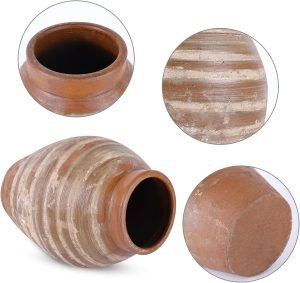 71XF7P1V5mL._AC_SL1500 Goodsright Decor Ceramic Rustic Farmhouse Vase,11 inch Terracotta Vase,Neutral Tall Clay Vases Decorative Vase for Living Room,Table,Shelf Decor (Round)