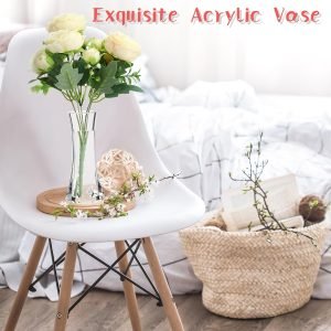 Goodsright Decor 24 Pcs Acrylic Glass Bud Vases Bulk Small Clear Vases for Flowers Height Shatterproof Plastic Crystal Bud Vase for Centerpieces Wedding Home Table Decorations Formal Dinners