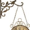 Goodsright Decor Vintage Double Side Silent Wall Clock Wrought Iron Hanging Time Clock Ornaments for Home Bedroom Dormitory Wall Double Side Wall Clock