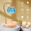 Goodsright Decor Candle Warmer Lamp with Timer, Dimmable Candle Warmer Lantern Light, Electric Glass Shade Jar Candle Warming Holders for Home Decoration Valentine's Day Gift, Bright Blue