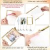 Goodsright Decor 9 Pieces Glass Picture Frame Metal Floating Frame Photo Frame Pressed Glass Photo Frame Vintage Brass Picture Frame Metal Geometric Picture Frame Desk Vertical Frame, 4 x 6 Inch (Gold)