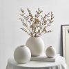 Goodsright Decor Ceramic Vase Set of 3 for Modern Home Decor, Boho Vase White Round Vase Minimalist Decorative Vase for Table Centerpiece Wedding Dining Living Room Office Entryway Coffee Table Decor