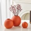 Goodsright Decor Ceramic Vase Set of 3 for Modern Home Decor, Boho Vase White Round Vase Minimalist Decorative Vase for Table Centerpiece Wedding Dining Living Room Office Entryway Coffee Table Decor