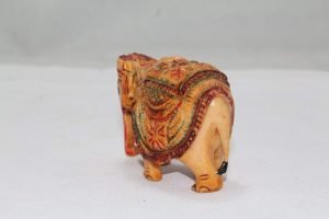 Goodsright Decor Indian Handicraft, Resin, Elephant Carved Painted Decorative Gift Item