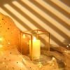 Goodsright Decor Glass Hurricane Candle Holder Set of 6 PCS, 4.9 x 3.9 inches Short and Mini Black Glass Candle Holder for Tea Light