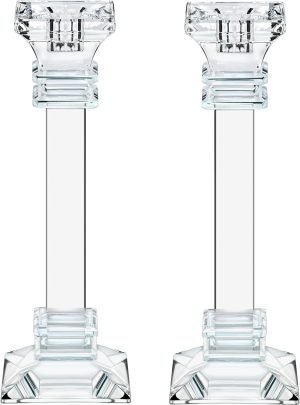 Goodsright Decor Crystal Candle Holders Set of 2-8" Tall Crystal Candlestick Holders - Ultra Elegant & Modern Centerpiece Home D??cor