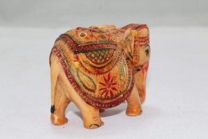 Goodsright Decor Indian Handicraft, Resin, Elephant Carved Painted Decorative Gift Item