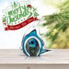 Goodsright Decor Blue Stripe Tropical Fish Glass Sculpture Home Tabletop Decoration, Christmas Birthday Gift