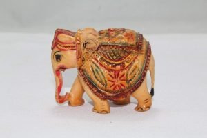Goodsright Decor Indian Handicraft, Resin, Elephant Carved Painted Decorative Gift Item