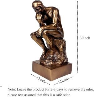 Goodsright Decor Thinker Statue, 12 Inch Large Thinker Statues Sculpture Home Decor Art Craft