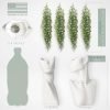 Goodsright Decor Luxurious 10.5" Matte White Ceramic Face Vase Set, with 4 Artificial Succulent Hanging Plant Stems Modern Nuetral Decor Living Room Home Office Bookshelf Decorations Head Vase with Faux Hanging Stems