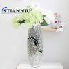 Goodsright Decor Decorative Shine Vase Stunning Handmade Mosaic Crackle Glass House Decor Table Centerpieces Modern Room Decoration (Hu-Silver)