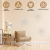 Goodsright Decor 3Pack Rhinestone Starburst Wall Decor Dia 17in Bling Diamond Decorative Sunburst Metal Iron Art Wall Hanging Sculptures for Living Room Bedroom Dining Room(Silver)