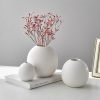 Goodsright Decor Ceramic Vase Set of 3 for Modern Home Decor, Boho Vase White Round Vase Minimalist Decorative Vase for Table Centerpiece Wedding Dining Living Room Office Entryway Coffee Table Decor