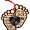 Goodsright Decor Custom Dear Mommy This Christmas I'll Be Snuggled Up in Your Tummy Wooden Christmas Ornament Keepsake, Wooden Ornament, Pack 3