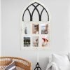 Goodsright Decor 4x6 Rustic Picture Frames Collage, Arched White Windowpane Photo Frames Wall Decor for Living Room, Entryway, 6-Opening