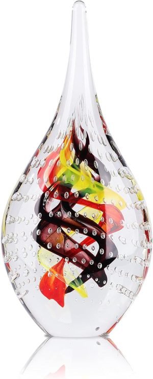 71n8iabBk8L._AC_SL1500 Goodsright Decor Hand-Blown Glass Ocean Wave Sculpture, Art Glass Centerpiece, Fish Tank Aquarium Marine Animal Ornament for Contemporary Home Decoration, Desk Decoration