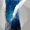 Goodsright Decor Wavy Vase Resin Desktop Flower Pot Creative Resin Ocean Waves Ornament Decoration for Home Fused Crystal Desktop Decor Handmade Crafts (Vase 30/15/10 cm) (Big(30cm))