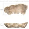Goodsright Decor Wavy Live Edge Wooden Dough Bowl for Decor 16" L Natural Root Wood Hand Carved Decorative Wooden Farmhouse Fruit Bowl, Home Decoration Centerpiece, Dining Room Table Display Bowl