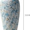 Goodsright Decor Blue Ceramic Vase 13.4 Inch Rustic Farmhouse Vase Bubble Finish Tall Unique Flower Vase for Home Decor Large Pottery Decorative Vase for Living Room Table Floor Decoration