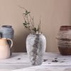 Goodsright Decor 11.8 Inch Ceramic Vase,Boho Rustic Large vases Home Decor,Whitewashed Terra Cotta Pottery Decorative Vase,for Living Room, Entryway,Table,Floor,Christmas New Year Holiday (11.8 * 7.1 inches)