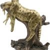 Goodsright Decor Leopard Hunting Antelope Statues, Wild Animal Jaguar Cheetah Figurines Decor, Predator Art Sculptures, Creative Decoration for Living Room Office, Resin 11''