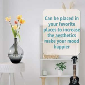 Goodsright Decor Large Glass Vase,Floor Vase Decorative Tall,Black Grey Glass Vase for Flowers, Clear Glass Vase,Decorative Bubble Vase for Farmhouse Home Floor Room Decor,Housewarming Gift,15inch