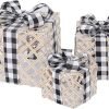 Goodsright Decor Wrought Iron Gift Box Ornament Pack of 3 Household Party Decoration Accessory for Shopping Mall Restaurant Room Elegant Home Decor