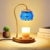 Goodsright Decor Candle Warmer Lamp with Timer, Dimmable Candle Warmer Lantern Light, Electric Glass Shade Jar Candle Warming Holders for Home Decoration Valentine's Day Gift, Bright Blue