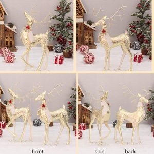 71sFTsGjTUL._AC_SL1500 Goodsright Decor Christmas Wrought Iron Elk Statue Metal Animal Figurine Art Crafts Ornament Elk Statues In Home Decor