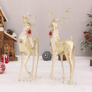 71sUVXujRGL._AC_SL1500 Goodsright Decor Christmas Wrought Iron Elk Statue Metal Animal Figurine Art Crafts Ornament Elk Statues In Home Decor