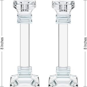 Goodsright Decor Crystal Candle Holders Set of 2-8" Tall Crystal Candlestick Holders - Ultra Elegant & Modern Centerpiece Home D??cor