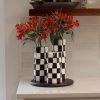 Goodsright Decor Large Checkered Vase, Modern Home Decor, Decorative Ceramic Flower Vase, Aesthetic Black & White Room Decor for Office, Bedroom, Living Room (11.25?? Tall)