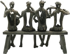 Goodsright Decor Musician Figurines Home Decor, Abstract Jazz Band Statues and Sculpture, Creative Desk Decoration for Office Living Room, Resin 12''