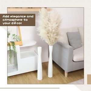 Goodsright Decor 2 Pack 20'' White Floor Vases Tall Ceramic Vase Skinny Long Floor Vase for Pampas Grass Modern Minimalist Tall Vase Flower for Fireplace Living Room Home Decor