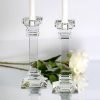 Goodsright Decor Crystal Candle Holders Set of 2-8" Tall Crystal Candlestick Holders - Ultra Elegant & Modern Centerpiece Home D??cor