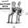 Goodsright Decor Recycled Nut and Bolt Romantic Sculpture Sweethearts' 5'' Tall Iron Gifts for 6th Anniversary Romantic Statue Figurine Made from Recycled Auto Parts Steel Sculpture Present for Him and Her