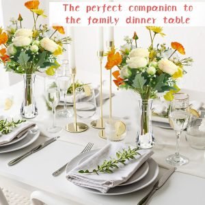 Goodsright Decor 24 Pcs Acrylic Glass Bud Vases Bulk Small Clear Vases for Flowers Height Shatterproof Plastic Crystal Bud Vase for Centerpieces Wedding Home Table Decorations Formal Dinners