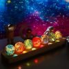 Goodsright Decor 7 Chakra Natural Healing Spheres with LED Wooden Stand 40mm Crystal Quartz Stones for Meditation Positive Energy Night Light Decoration Balls Set for Home