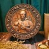 813ieB8krML._AC_SL1000 Goodsright Decor St. Francis Wood Carving Ornament Religious Idol Natural Wood Carving Wall Decor Pendant Desk Wooden Ornament Home Decor (200 * 200 * 18mm)