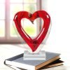Goodsright Decor Dale Tiffany AS21274 Art Glass Sculpture 7" Tall Handcrafted Murano-Style Sculpture, Rossa Heart, Red