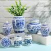 Goodsright Decor Set of 6 Small Blue and White Porcelain Vases Marble Vases Blue Chinoiserie Decor Gifts Ceramic Flower Vases Porcelain Classic Decor for Home Table Centerpieces Bookshelf(Fresh)